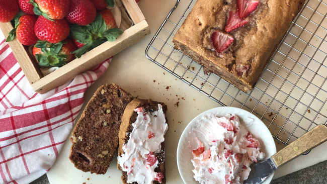 Strawberry Walnut Quick Bread with Strawberry Spread