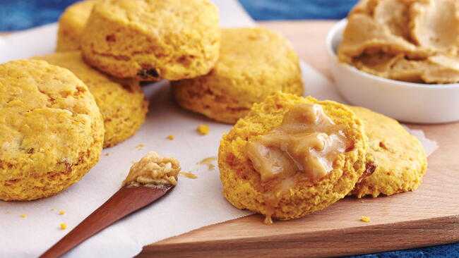 Spiced Carrot Biscuits With Salted Caramel Butter